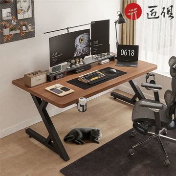 Z型實木辦公桌 二段分板 140x75x75CM 實木桌 辦公桌 電腦桌 電競桌 工作桌 寫字桌