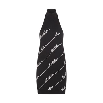 Rotate - Black Cotton Blend Stretch Dress