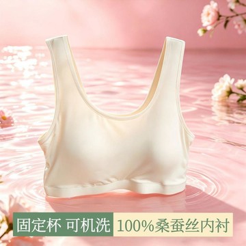 8642 人好物收錄🎆女士無鋼圈薄款舒適中老年媽媽冰絲文胸罩聚真絲夏季大碼內衣小胸K91J