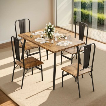 免運/公司貨 餐桌椅 桌椅組合 鐵藝餐桌椅組合小戶型吃飯桌酒吧奶茶店一桌四椅批發小戶型適用 可開發票 全館五折 工廠現貨直銷 新品特價 z10303