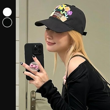 帽子 小花圖案造型百搭帽子 配件 百搭 休閒 小花 老帽 棒球帽 男女適用 台灣出貨【NTJXH112】