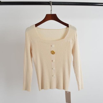 優質冰絲抗起球方領打底衫套頭八分袖上衣顯瘦修身薄款春秋季新款