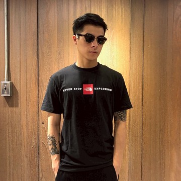 美國百分百【全新真品】The North Face T恤 TNF 短袖 T-shirt 北臉 logo 黑色 S號 AX64