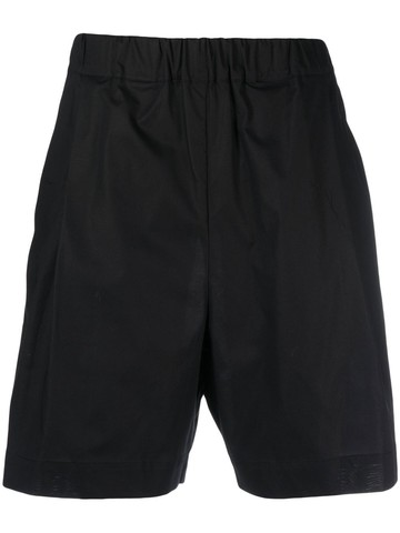 Laneus - elasticated-waist shorts - men - Cotton/Elastane - 52 - Black