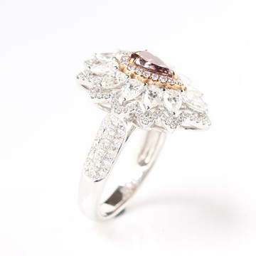 【雅紅珠寶】GIA-0.51ct-Fancy Brownish Purplish Pink-粉棕紫水滴彩鑽戒指