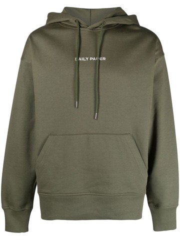 Daily Paper - embroidered cotton hoodie - men - Cotton - S - Green