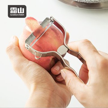 日本霜山 不鏽鋼斜口削皮刀/刮皮器