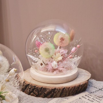 【遇見恆久】天使的筆跡永生蒲公英玻璃罩 可刻字 含盒