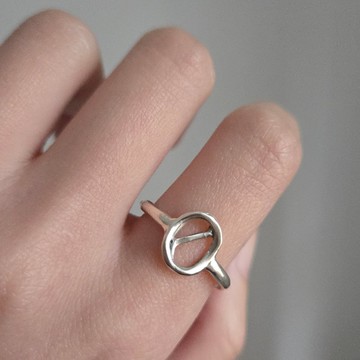 斜線0 戒指 (可調戒) - 925銀 銀飾 戒指 生日禮物