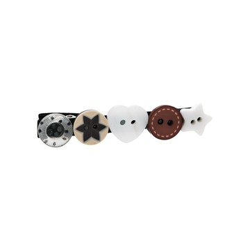 [韓國] 星釦語錄髮夾 / 2色 / 單售 / Star Button Script Hair Clip