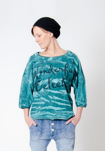 北歐童裝瑞典有機棉寬版上衣165cm至175cm 綠親子裝