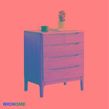 【RICHOME】原木簡約實木五斗櫃原木色