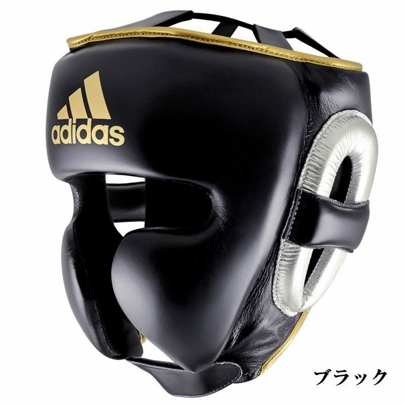 美品】アディダス ボクシング PRO ヘッドギア ブラックxゴールド M