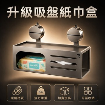 吸盤紙巾盒🥕加厚碳鋼紙巾架 壁掛紙巾盒 衛生紙盒 衛浴置物架 捲紙盒 廁紙盒 面紙盒 紙巾收納盒 衛生間置物架