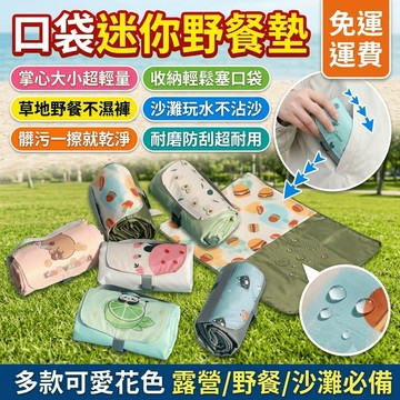 野餐墊 口袋野餐墊 防水地布 沙灘墊 露營防潮墊 輕便野餐布