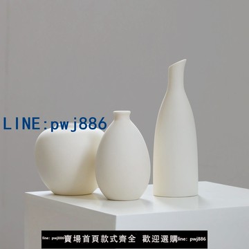 【店家補貼】Wabi-Sabi風格陶瓷小花瓶，一對裝飾品，客廳插花，餐桌，白色干花，創意和高端