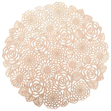 bebehome 輕奢玫瑰花燙金輕隔熱餐墊  粉金玫瑰園  38 x 38 x 0.1cm  1個
