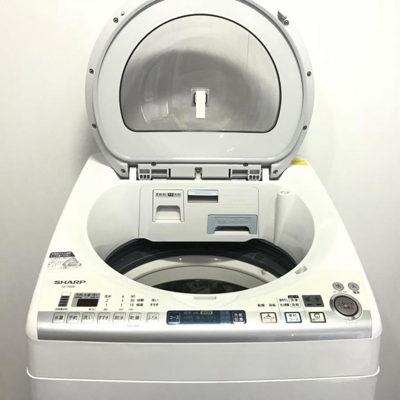 シャープ 洗濯乾燥機8.0kg ES-TX8CKS 2019年製 中古 洗濯8.0kg乾燥4.5kg 全自動洗濯乾燥機 シャープ ES-TX830-S
