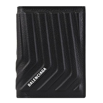 BALENCIAGA 巴黎世家 785241 立體輪胎紋對開票據卡包/皮夾.黑