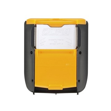 OLFA 日本可重覆使用安全折刃器 攜帶型刀片廢棄處理盒DC-5(折刃口寬25mm,附隨身夾可固定於腰帶)安全折刃器刀片回收盒廢棄刀片盒工具腰帶刀片盒