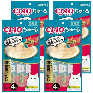 INABA CIAO 啾嚕 肉泥  鰹魚 + 鰹魚高湯  56g  4袋