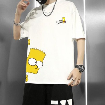 短袖辛普森一家t恤美系情侶不一樣設計感印花純棉寬松學生潮牌ins