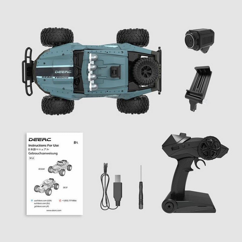 DEERC ラジコンカー オフロード カメラ付き 1/16 時速20km/h FPV