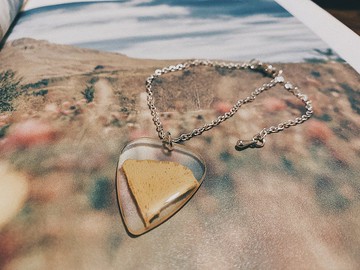 韓國小銀杏葉子 透明押花結他撥片手鏈 Guitar Pick