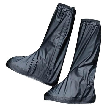 高筒防水雨鞋套 40公分設計 PVC材質 耐汙耐磨  3XL(32cm)  黑色