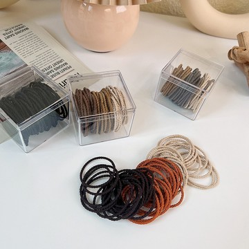 彈力麻花編織細繩髮圈（50條/盒）．白鳥麗子