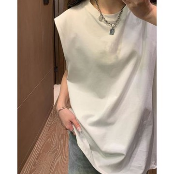 運動背心男女同款無袖t恤夏季薄款打底汗衫美式高街潮牌寬松坎肩