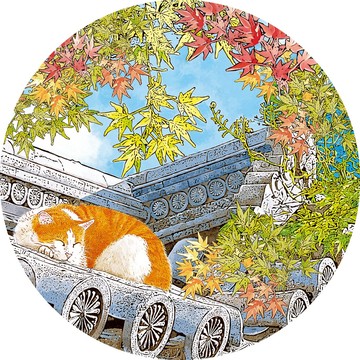 台灣藝術家 - 【林宗範系列】秋日暖陽下的美夢-藝術陶瓷吸水杯墊