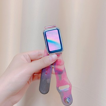 優購生活~【閃粉】適用手表Watch Fit表帶智能運動手表帶腕帶手表watchfit替換帶雅致款透明反扣表鏈保護殼臣頌952錶帶 皮帶 尼龍帶 硅膠錶帶 佳明 錶扣拆裝工具 現貨