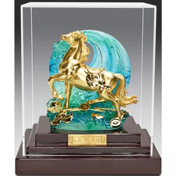 純金箔雕塑小櫥窗～【馬到成功】