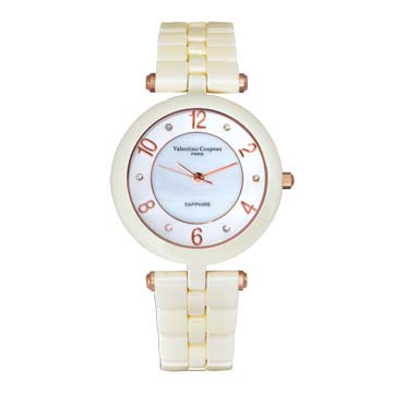 valentino coupeau范倫鐵諾古柏甜心之戀陶瓷腕錶(米-2)