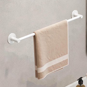 妃妃嚴選 太空鋁免釘毛巾架 雙桿 30cm 白色  1個