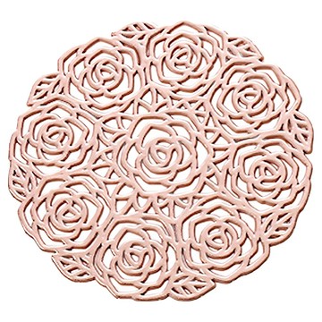 bebehome 金色玫瑰輕奢隔熱杯墊  粉金玫瑰園  10 x 10 x 0.1cm  1個