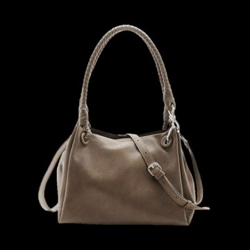 FIRANO-編織提把手提/斜背兩用包(咖啡色)