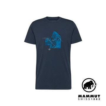 【Mammut 長毛象】Mountain T-Shirt Men 4208m 有機棉混紡機能短袖T恤 男款 海洋藍 #1017-06500