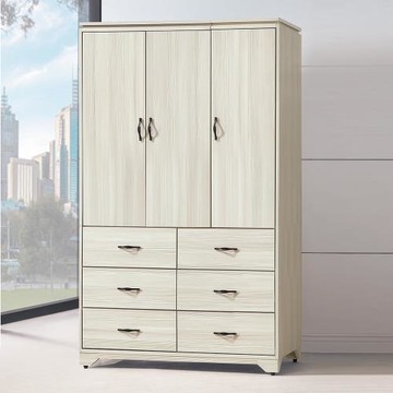 Boden-泰卡4尺三門六抽衣櫃