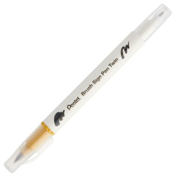 Pentel 飛龍 SESW30C 雙頭柔繪筆-金黃色