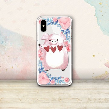 愛心花豬 可愛豬豬系列 支援各品牌手機殼CSAP21