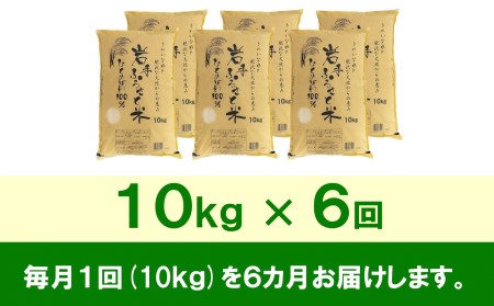 3人に1人がリピーター!☆全6回定期便☆ 岩手ふるさと米 10kg×6ヶ月 令和5年産 新米 一等米ひとめぼれ 東北有数のお米の産地 岩手県奥州市産[U0153]