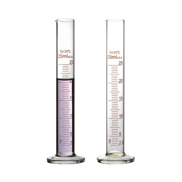 量杯 實驗室器皿 25ml 2入 刻度量筒 玻璃刻度量筒 實驗用品 圓潤杯口 刻度杯 樣本液體 玻璃量筒 208-GPT25