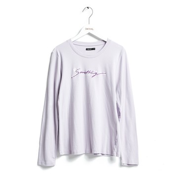 SOMETHING｜女裝｜鳶尾花手寫印花長袖T恤
