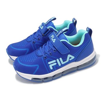 Fila 慢跑鞋 J811Z 大童 小朋友 藍 白 魔鬼氈 氣墊 運動鞋 斐樂 3J811Z333