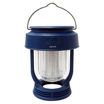 Kinyo 無段式太陽能捕蚊燈 附充電線 直徑100mm 高125mm 藍色 240g  KL-6054
