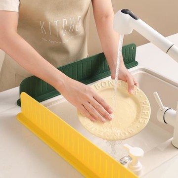 水槽擋水板防濺水擋板廚房水池洗碗池隔水板洗手臺面防水條硅膠厚