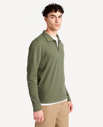 Kenneth Cole | Quarter-Zip Knit Pullover in Dark Green, Size: 2XL