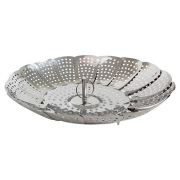 MIKA HOUSE 橘之屋 花形可伸縮蒸盤 適用於電鍋和氣炸鍋 410不鏽鋼 多功能使用  14cm  1組